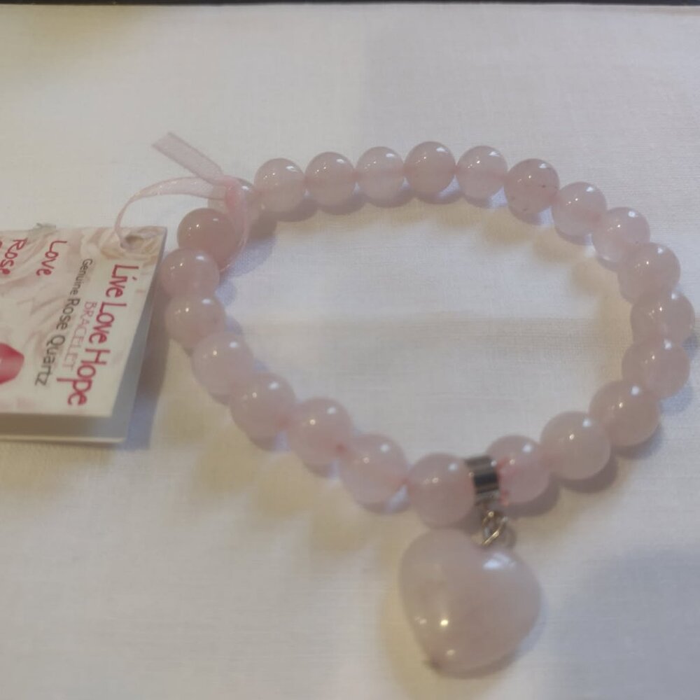 Live Love Hope Rose Quartz Bracelet
